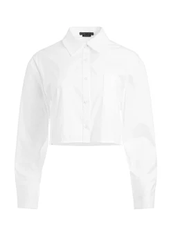 FINELY CROPPED OVERSIZED BUTTON DOWN SHIRT