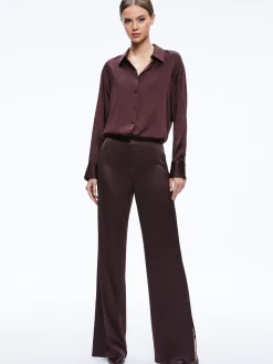 FINELY OVERSIZED BUTTON DOWN SHIRT + JC WIDE LEG SIDE SLIT PANT