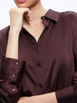 FINELY OVERSIZED BUTTON DOWN SHIRT + JC WIDE LEG SIDE SLIT PANT