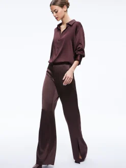 FINELY OVERSIZED BUTTON DOWN SHIRT + JC WIDE LEG SIDE SLIT PANT