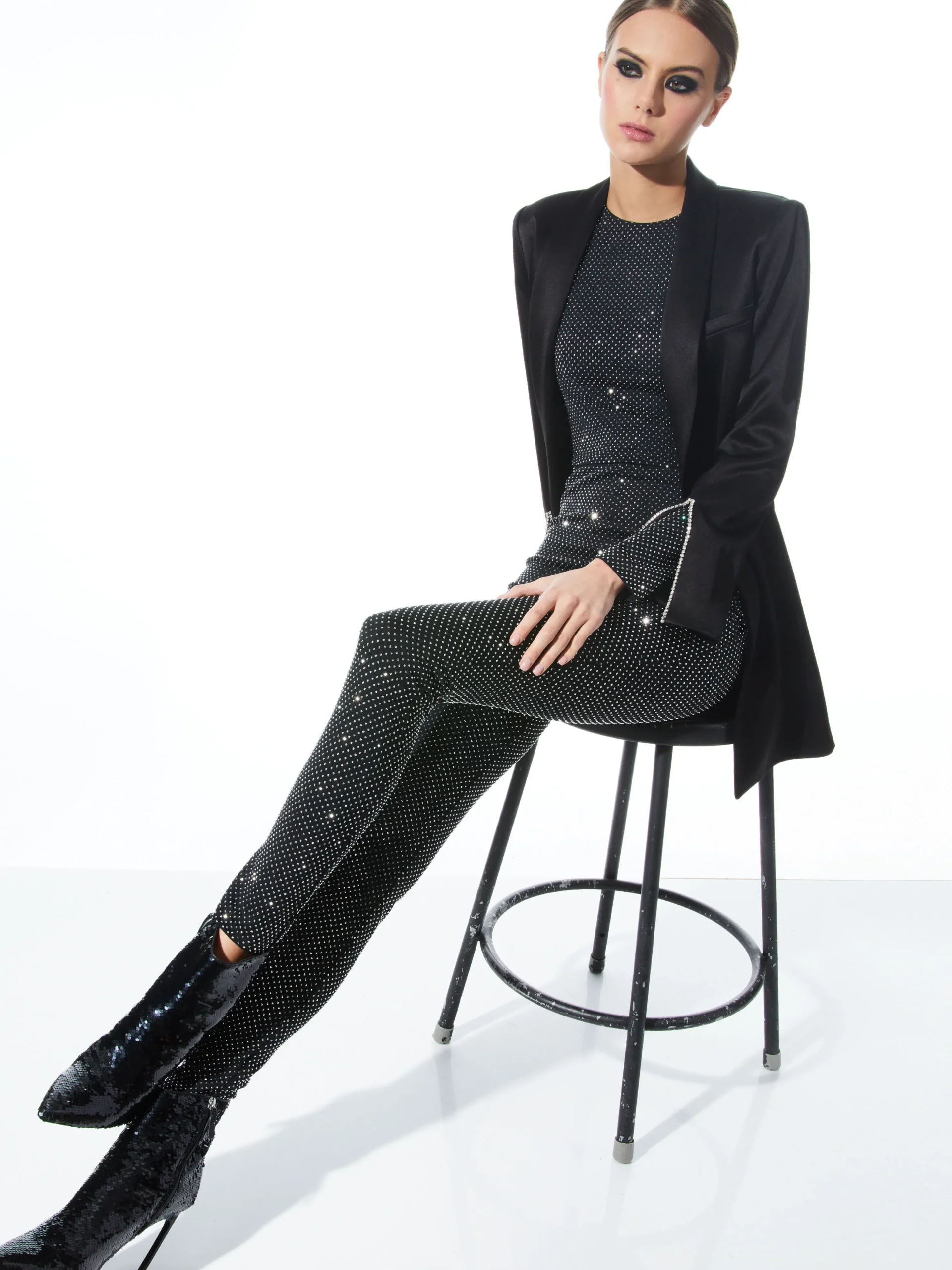 FREDDIE CREWNECK EMBELLISHED CATSUIT