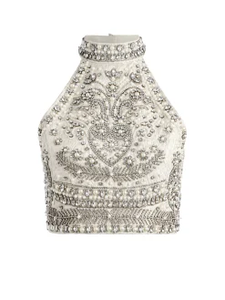 GATZ EMBELLISHED HIGH NECK TOP + CATRINA EMBELLISHED GOWN MAXI SKIRT