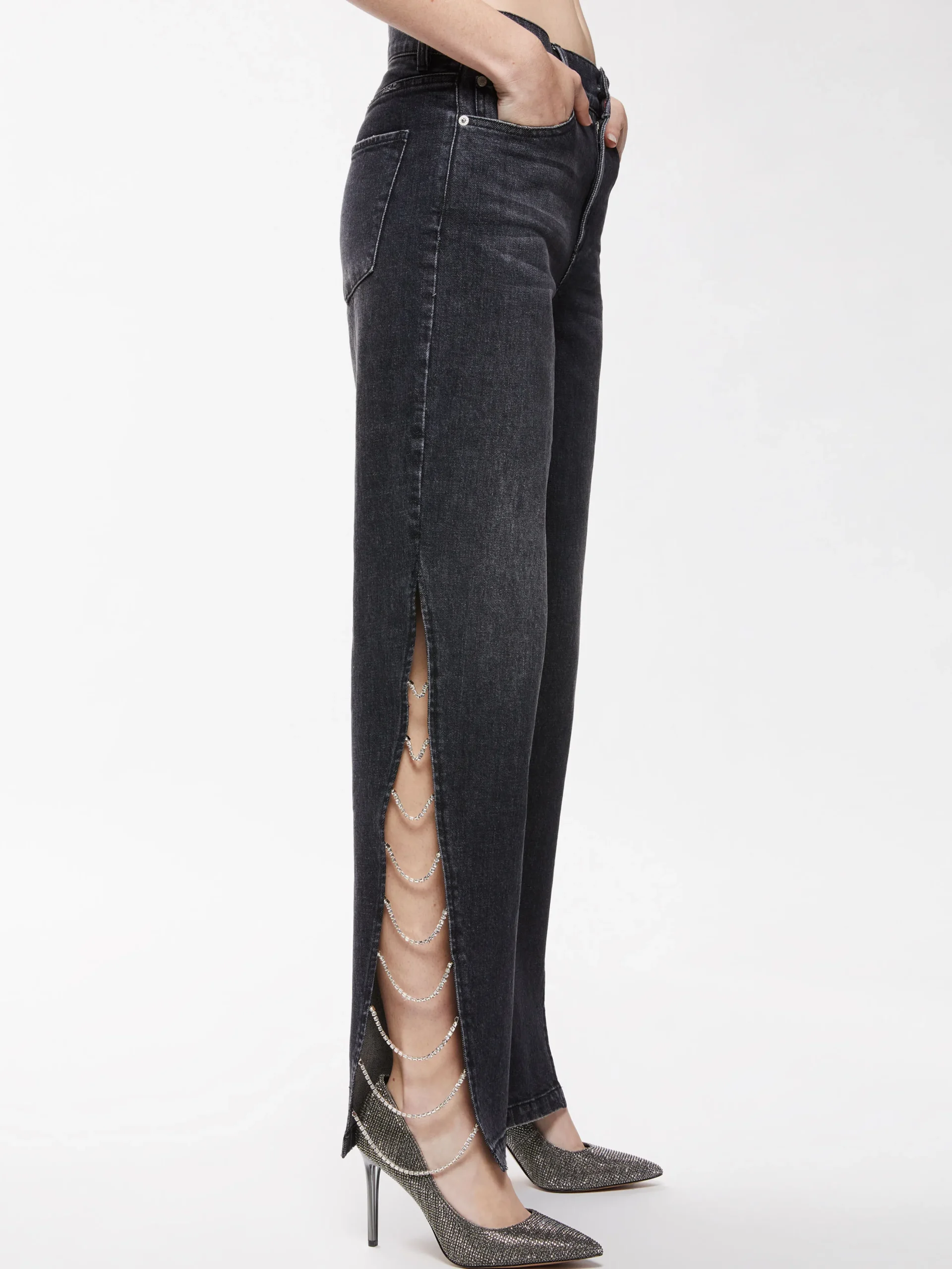 GAYLE EMBELLISHED SIDE JEAN