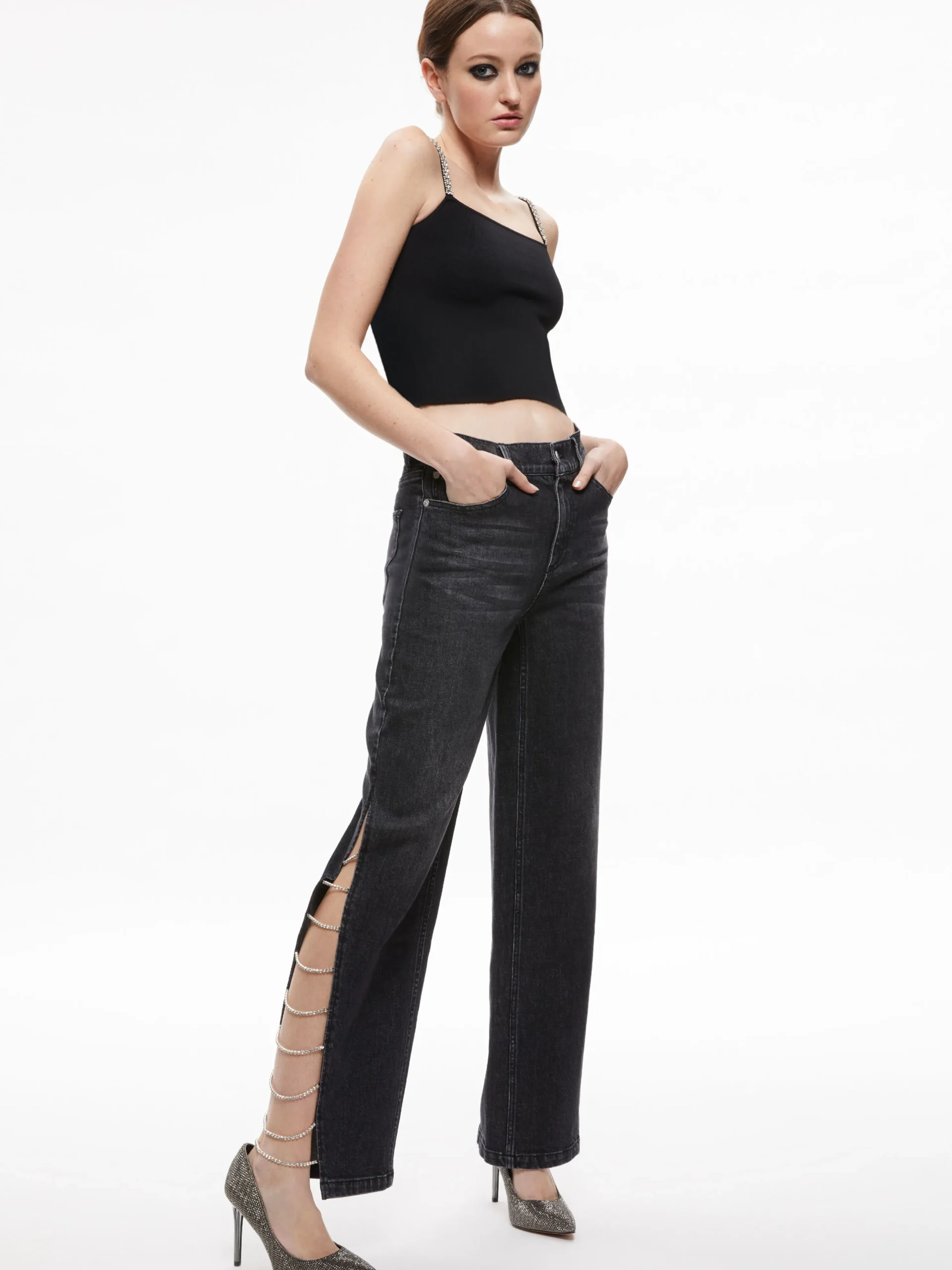 GAYLE EMBELLISHED SIDE JEAN