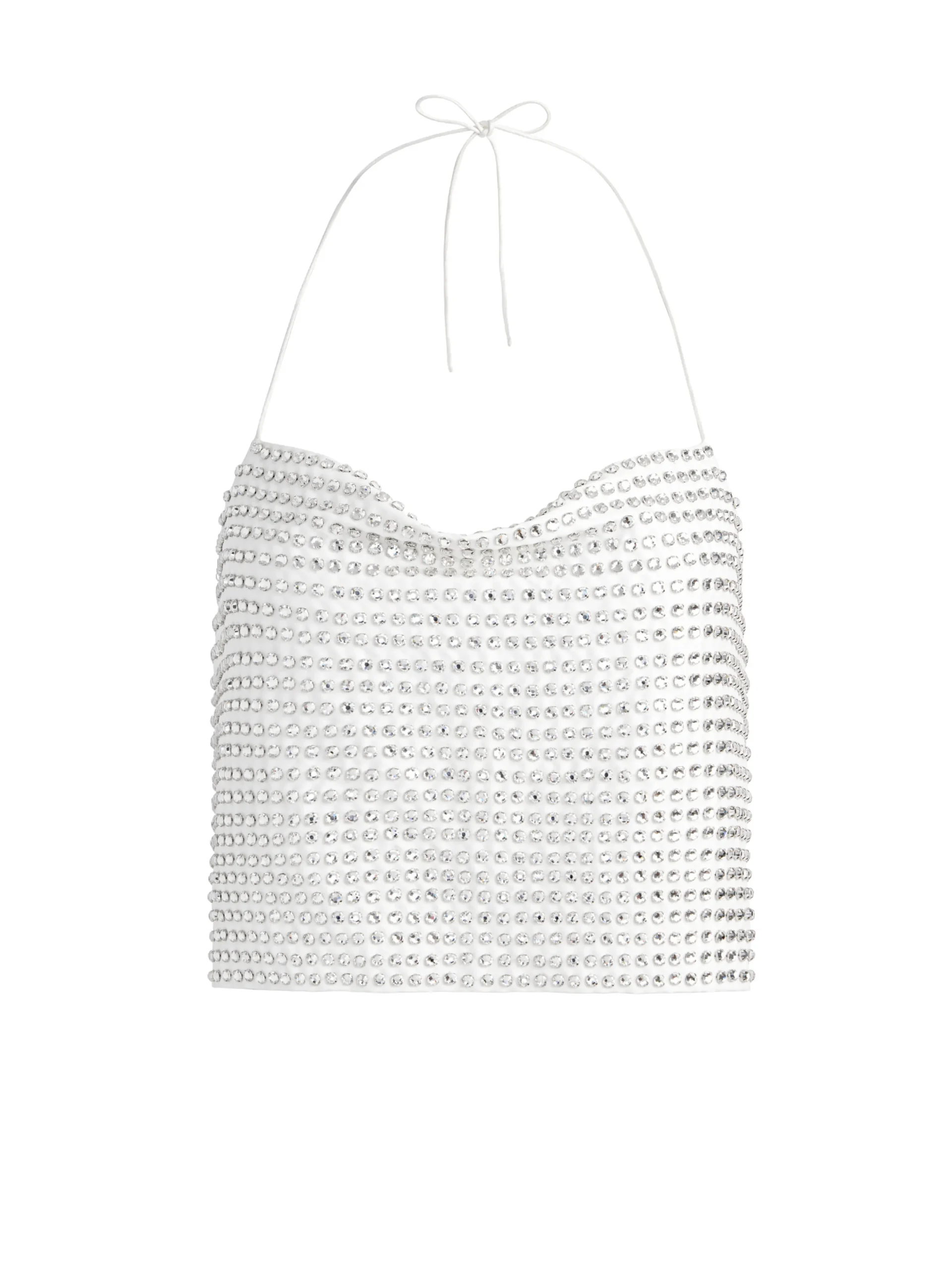 GRAZI EMBELLISHED TIE BACK CROP TOP