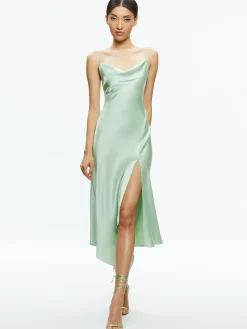 HARMONY DRAPEY ASYMMETRICAL MIDI DRESS