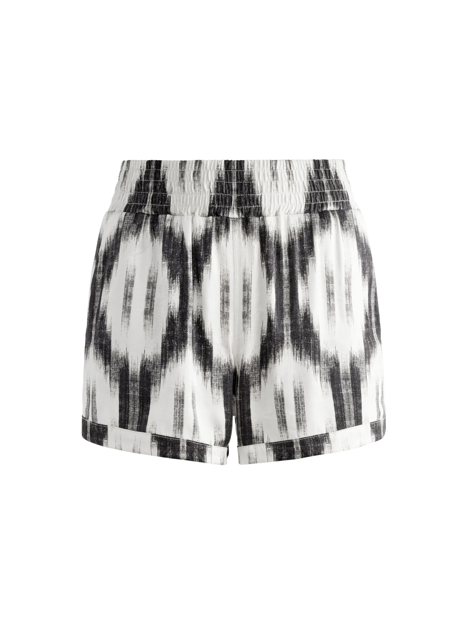 IKAT PRINT DOMINO KIMONO WITH TIE BELT + ASH TIE NECK HALTER TOP + TANDY SHORTS