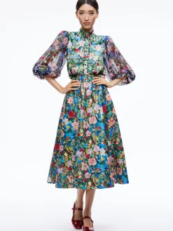 ILAN SMOCKED SLEEVE BUTTON FRONT BLOUSE