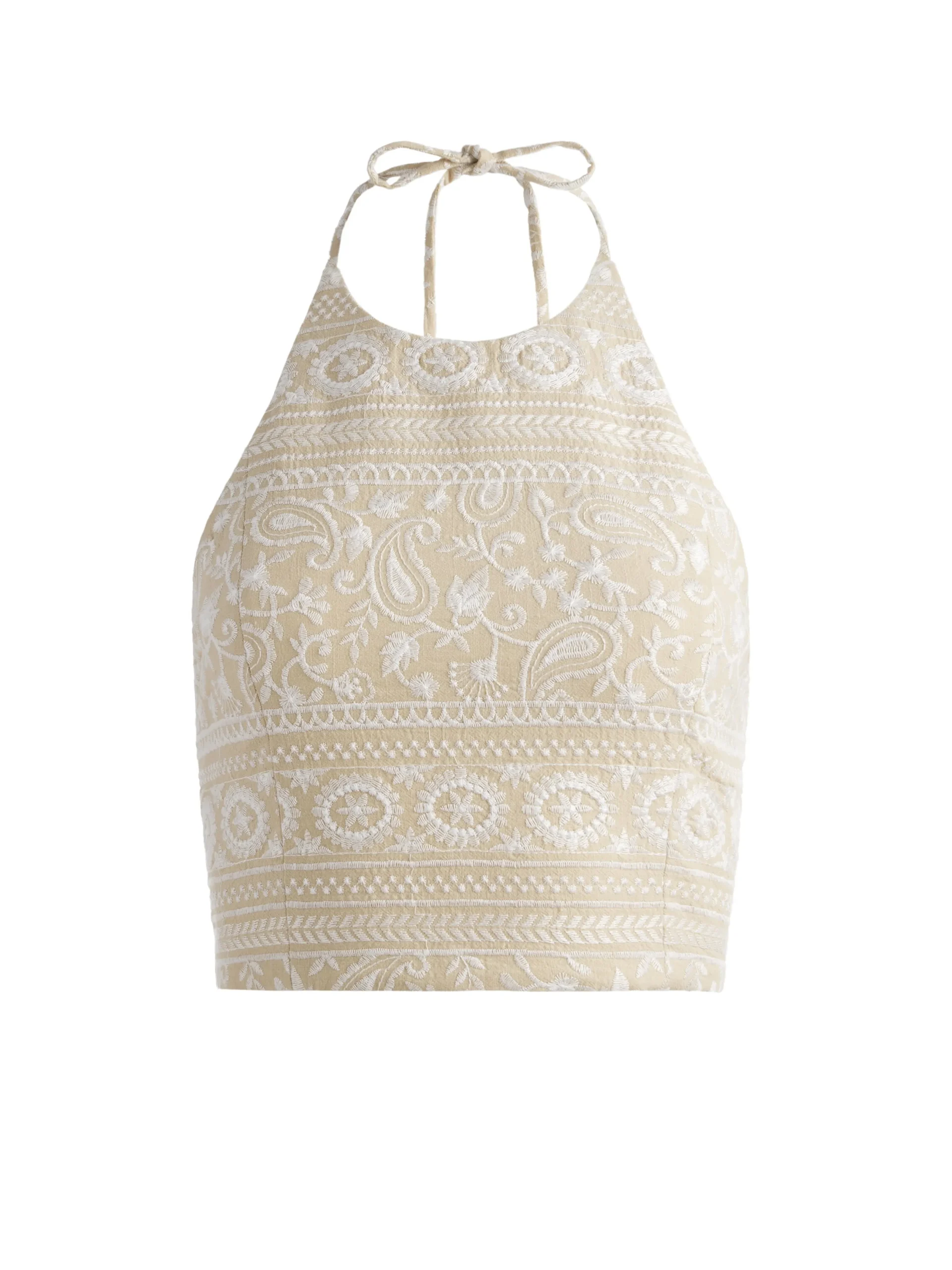 JAYMEE TIE NECK CROPPED HALTER TOP + REISE TIERED MIDI SKIRT