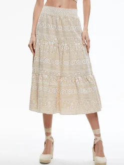 JAYMEE TIE NECK CROPPED HALTER TOP + REISE TIERED MIDI SKIRT