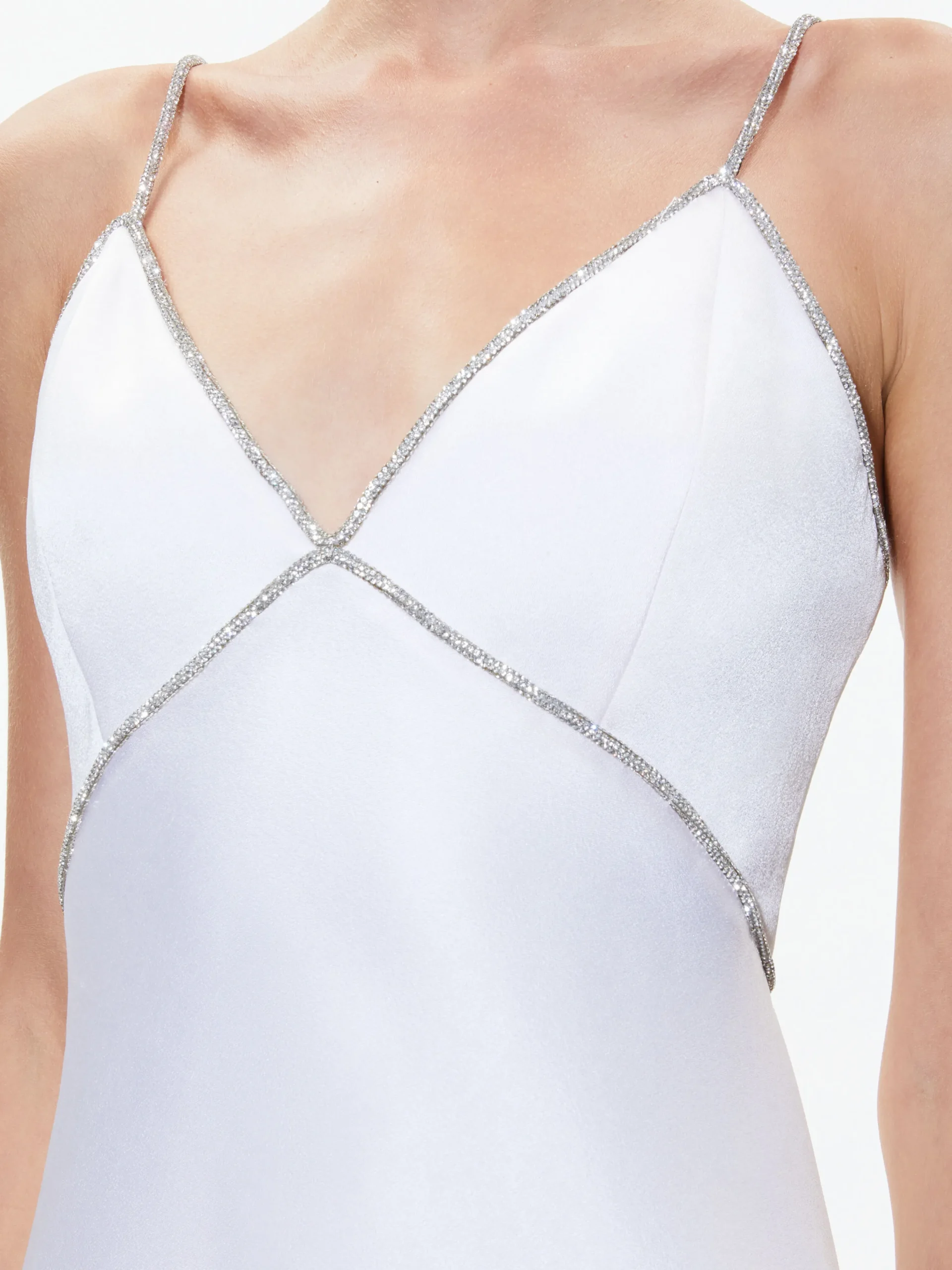 JULIENNE EMBELLISHED V-NECK MINI DRESS