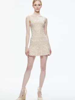 KAIDRA SQUARE NECK DROP WAIST MINI DRESS