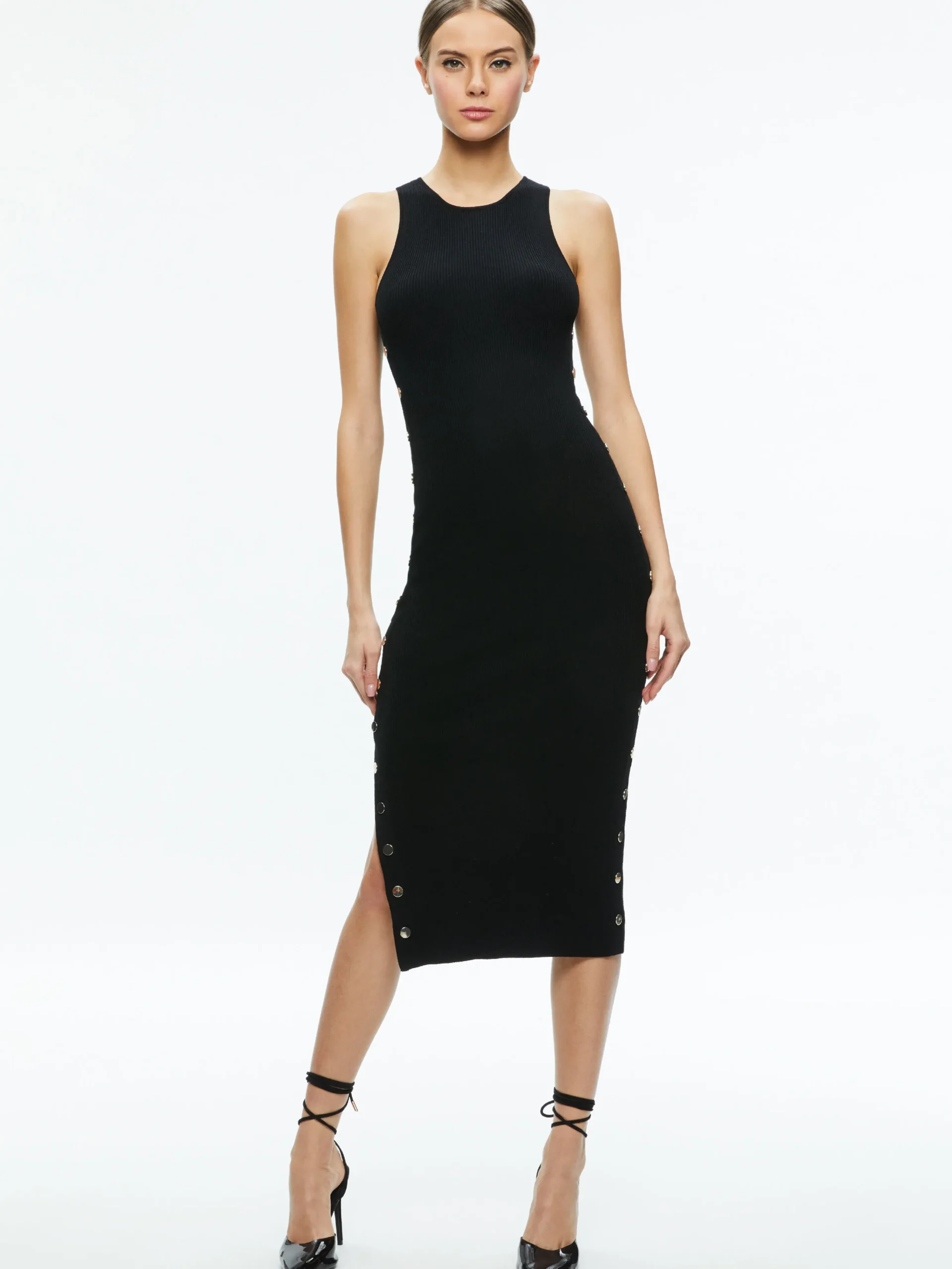 LALITA SIDE SNAP MIDI DRESS