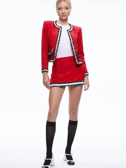 LANDON TWEED CROPPED JACKET + RUBI TWEED MINI SKIRT