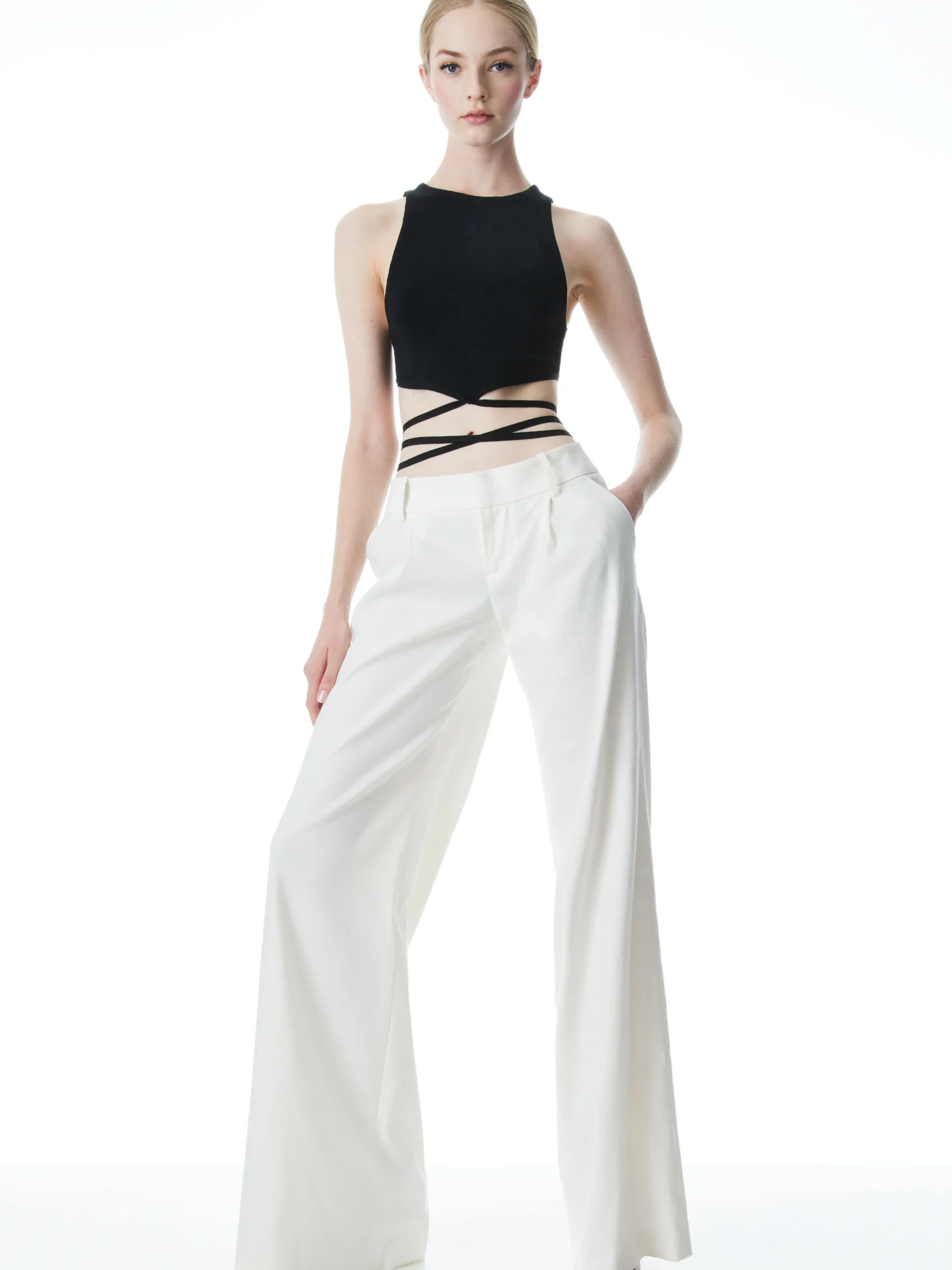 LATIA STRAPPY TIE WAIST KNIT TANK