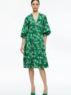 LAYLA TIERED RUFFLE MIDI DRESS