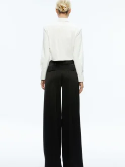 LEON CROPPED VEGAN LEATHER BUTTON DOWN
