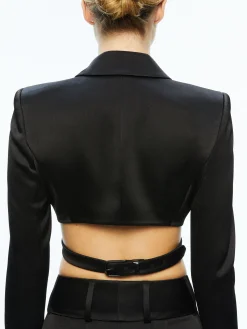 LEONE CROPPED WRAP BLAZER