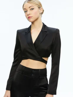 LEONE CROPPED WRAP BLAZER + MAME HIGH RISE WIDE LEG PANT