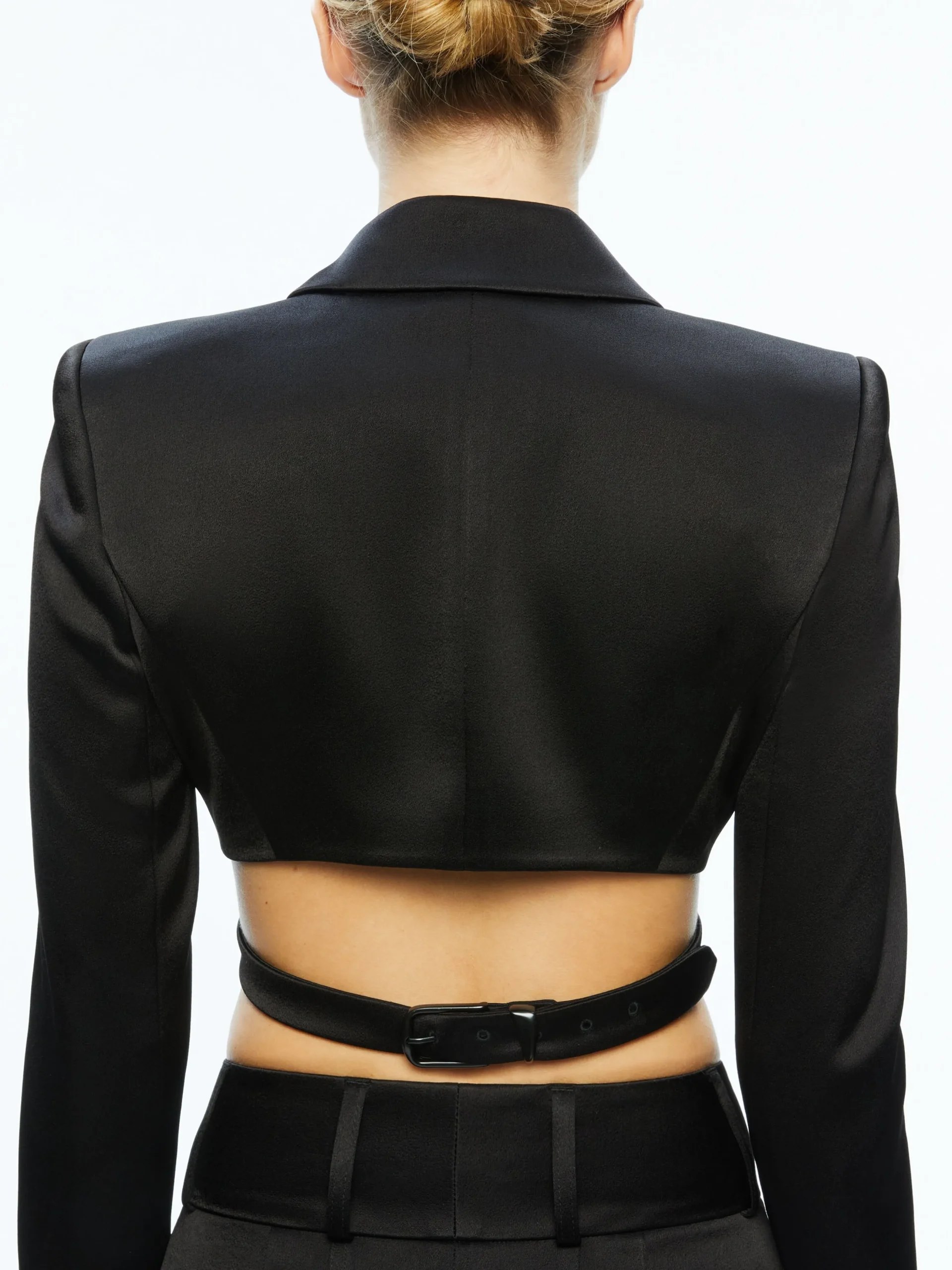 LEONE CROPPED WRAP BLAZER + MAME HIGH RISE WIDE LEG PANT
