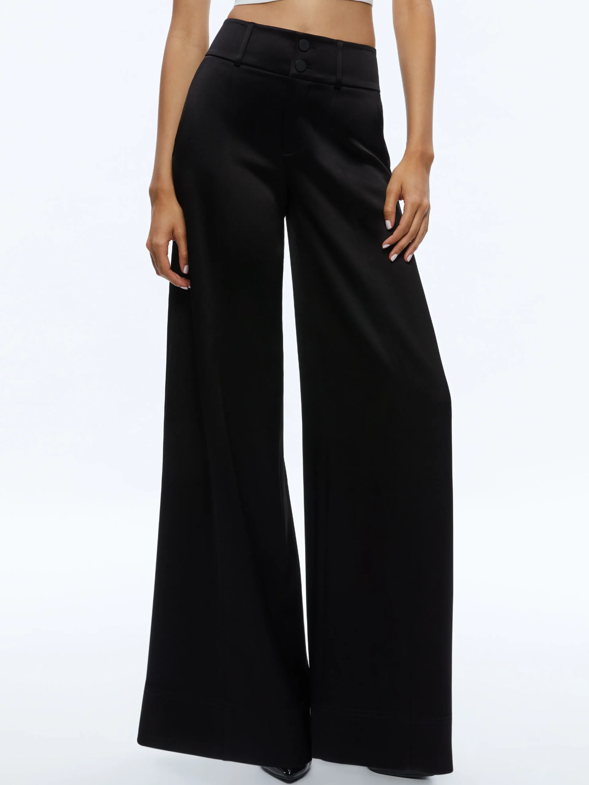 LEONE CROPPED WRAP BLAZER + MAME HIGH RISE WIDE LEG PANT