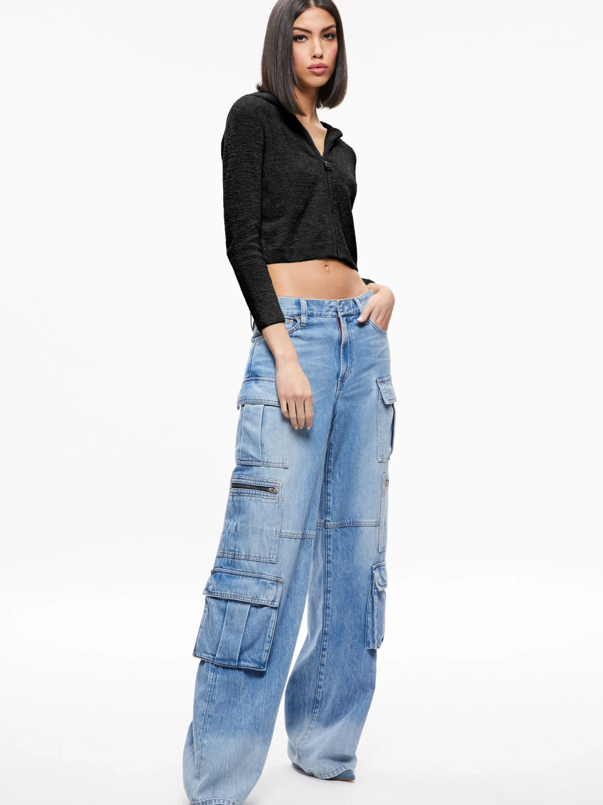 LIDELL CROPPED ZIP UP HOODIE