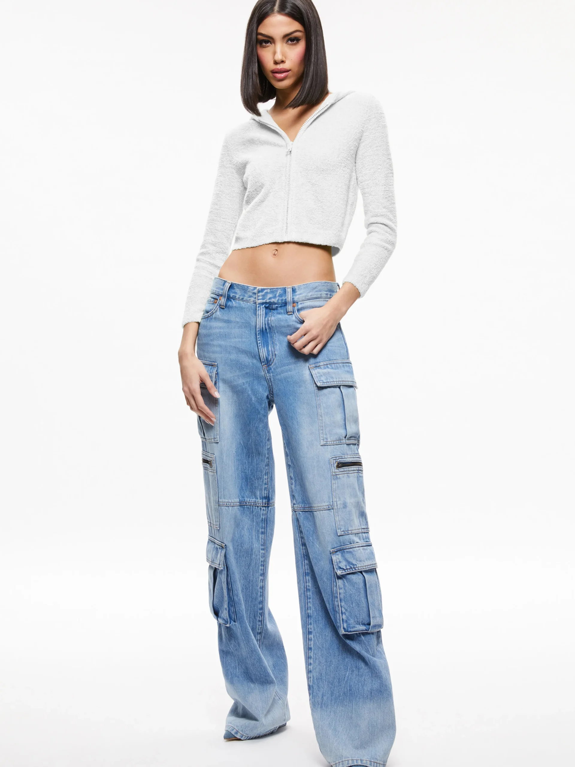 LIDELL CROPPED ZIP UP HOODIE