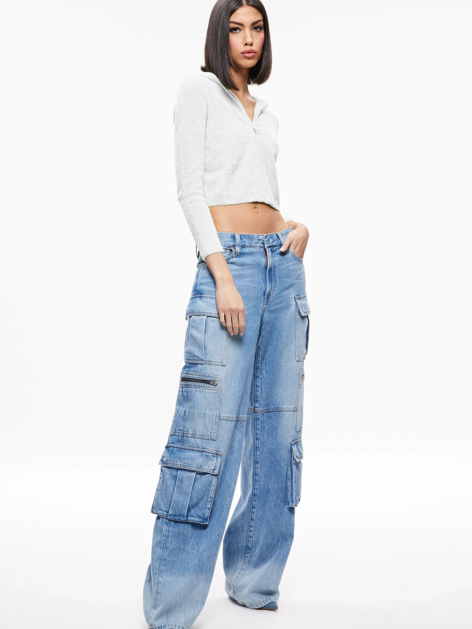 LIDELL CROPPED ZIP UP HOODIE
