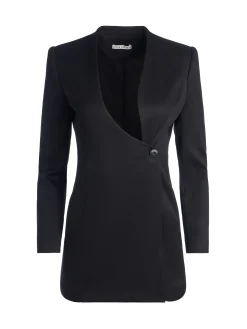 LUCIEN CURVED V-NECK FITTED BLAZER