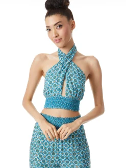 LYNDON CROSS FRONT HALTER TOP