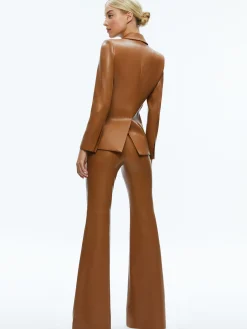 MACEY FITTED VEGAN LEATHER BLAZER