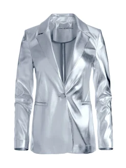 MACEY METALLIC VEGAN LEATHER BLAZER + LIVI METALLIC VEGAN LEATHER PANT