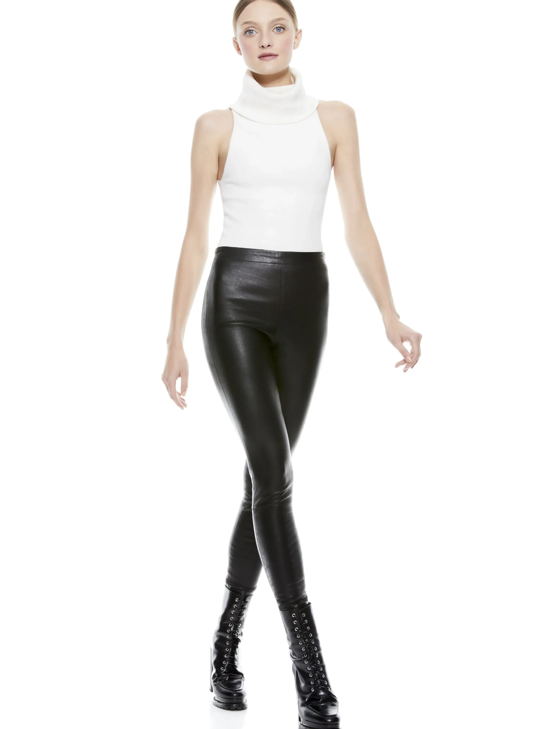 MADDOX SIDE ZIP LEATHER LEGGING