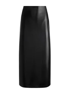 MAEVE VEGAN LEATHER MIDI SKIRT