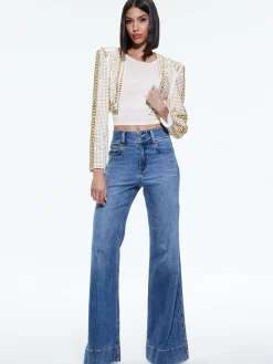 MAIRA CROPPED JACKET WITH CHAIN TRIM