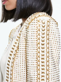 MAIRA CROPPED JACKET WITH CHAIN TRIM