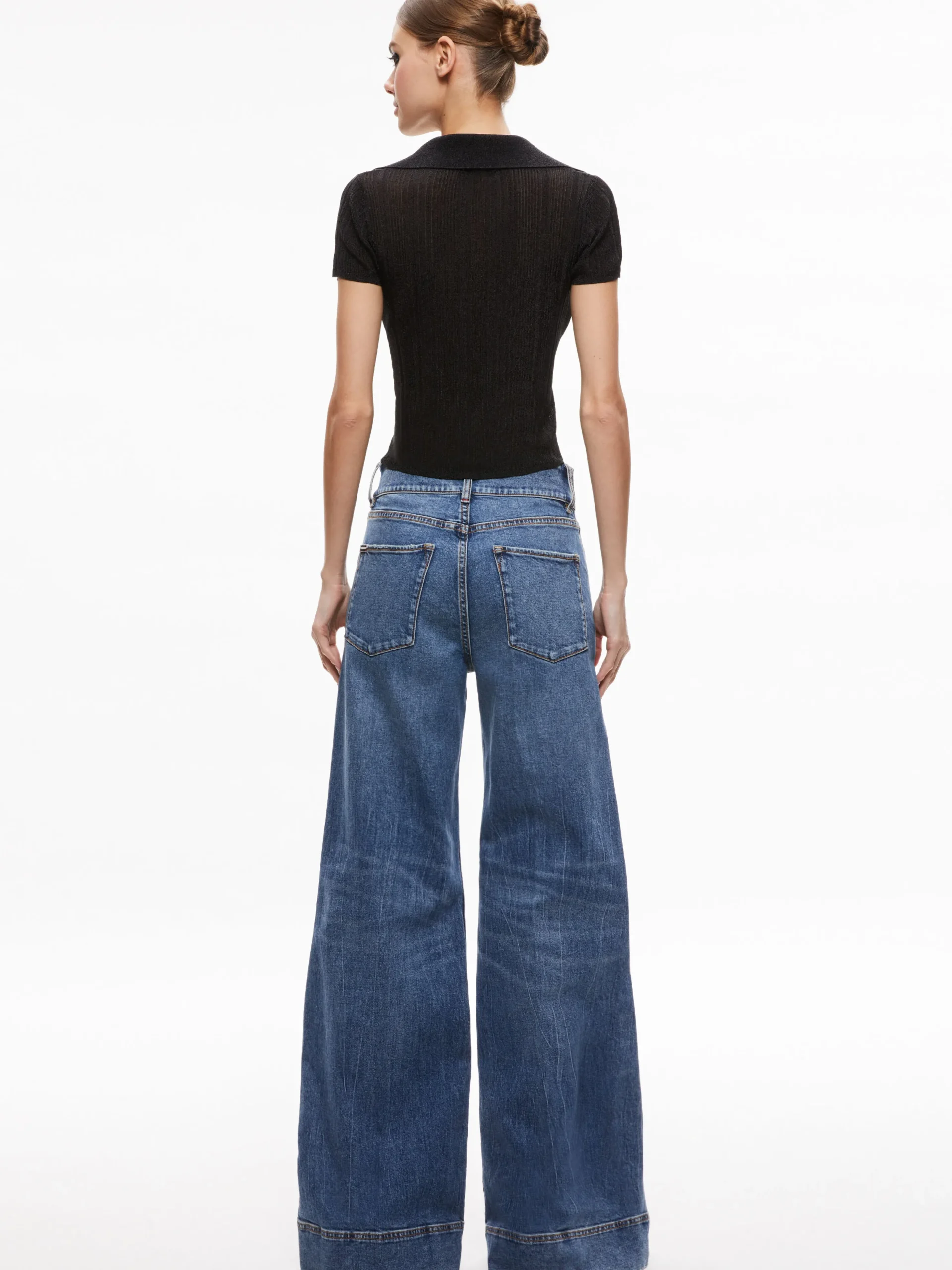 MARTHA METALLIC POLO CROP TOP