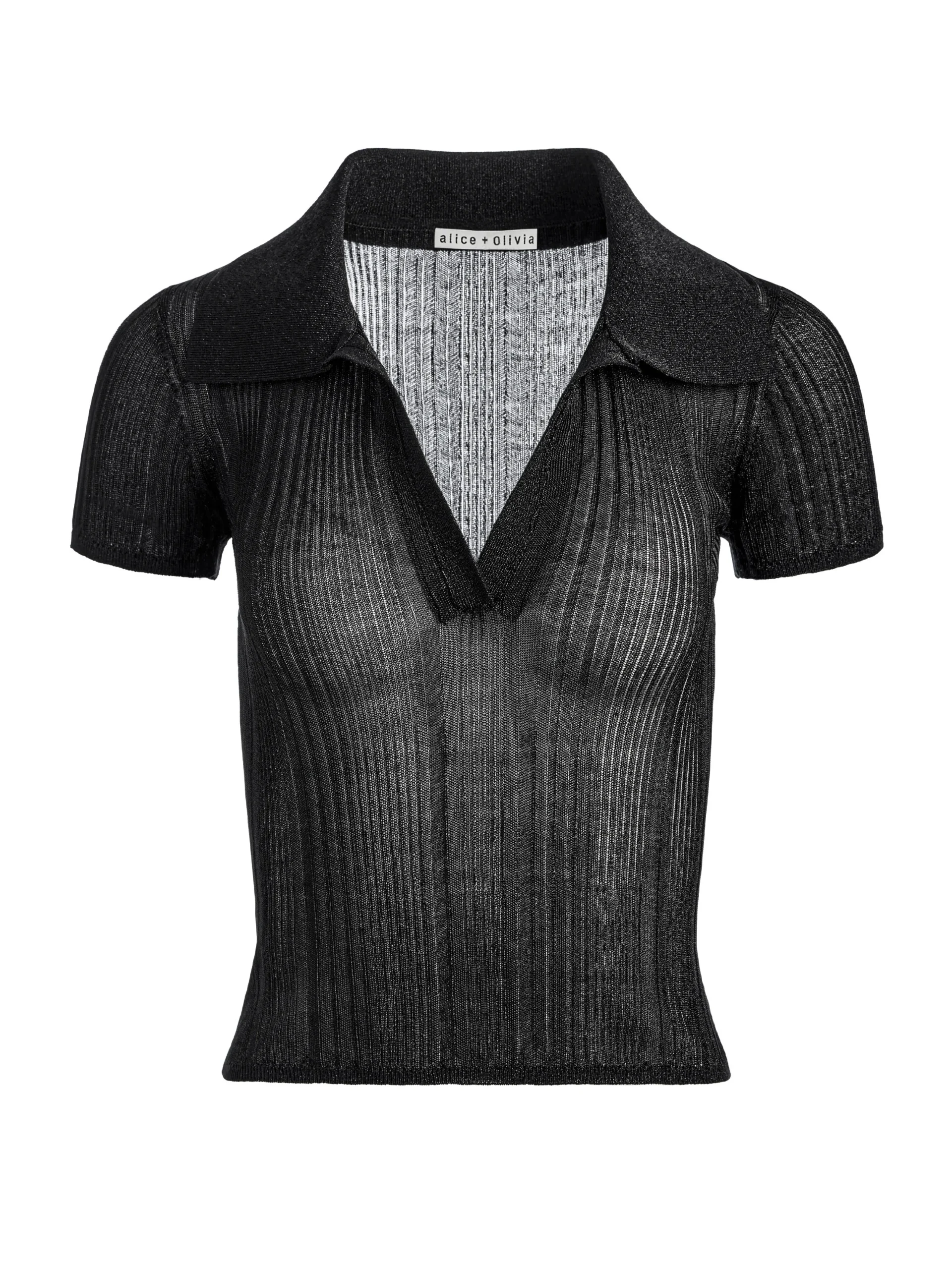 MARTHA METALLIC POLO CROP TOP