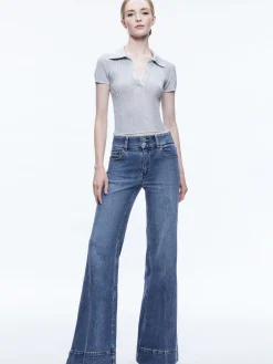 MARTHA METALLIC POLO CROP TOP