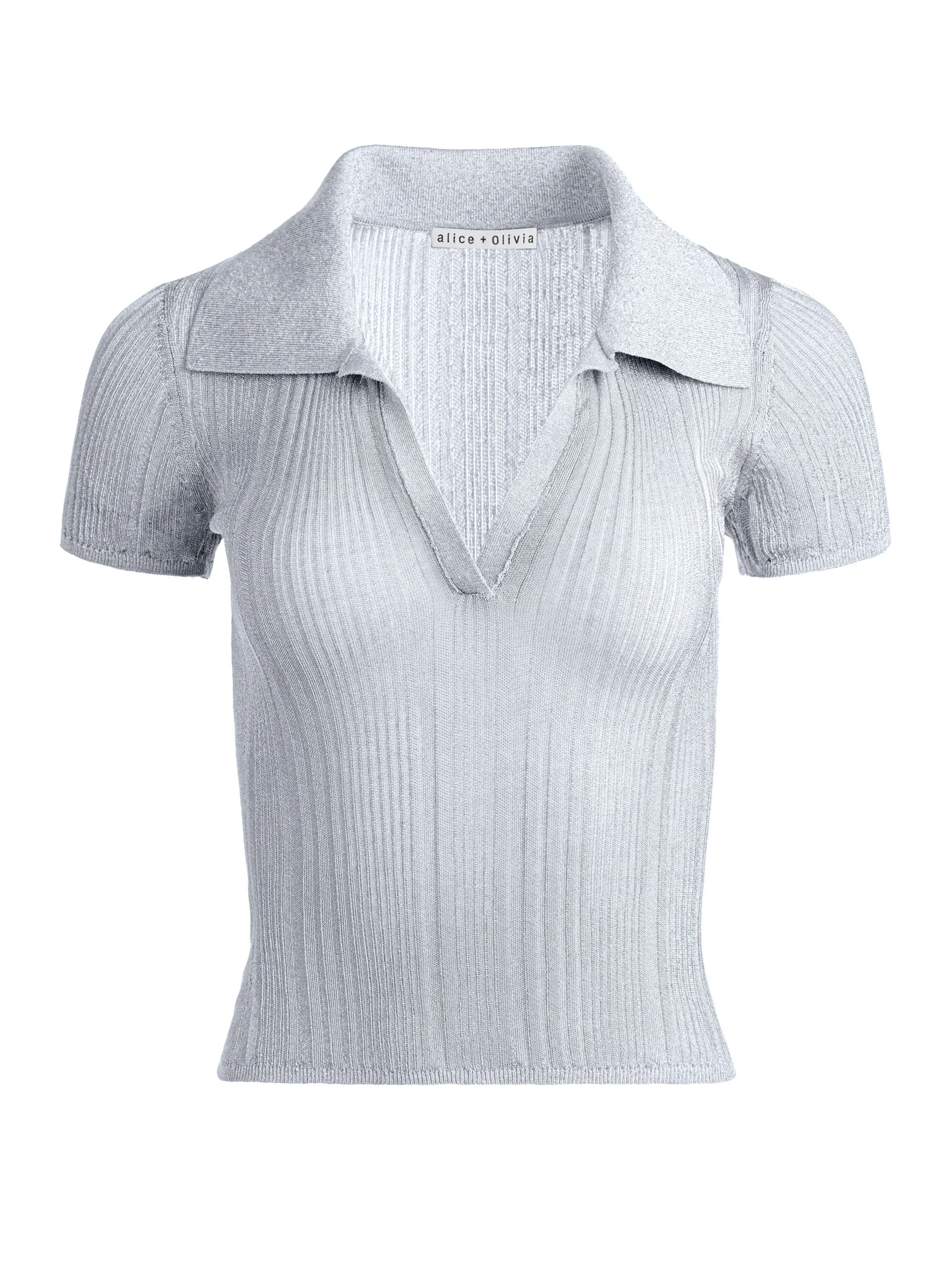 MARTHA METALLIC POLO CROP TOP