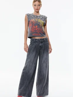 MICAH EMBELLLISHED CROPPED MUSCLE TANK