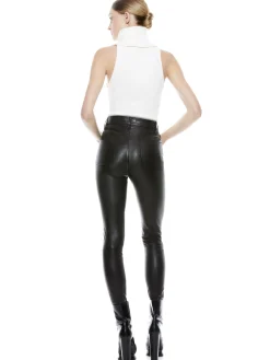 MIKAH SINGLE BUTTON LEATHER PANT