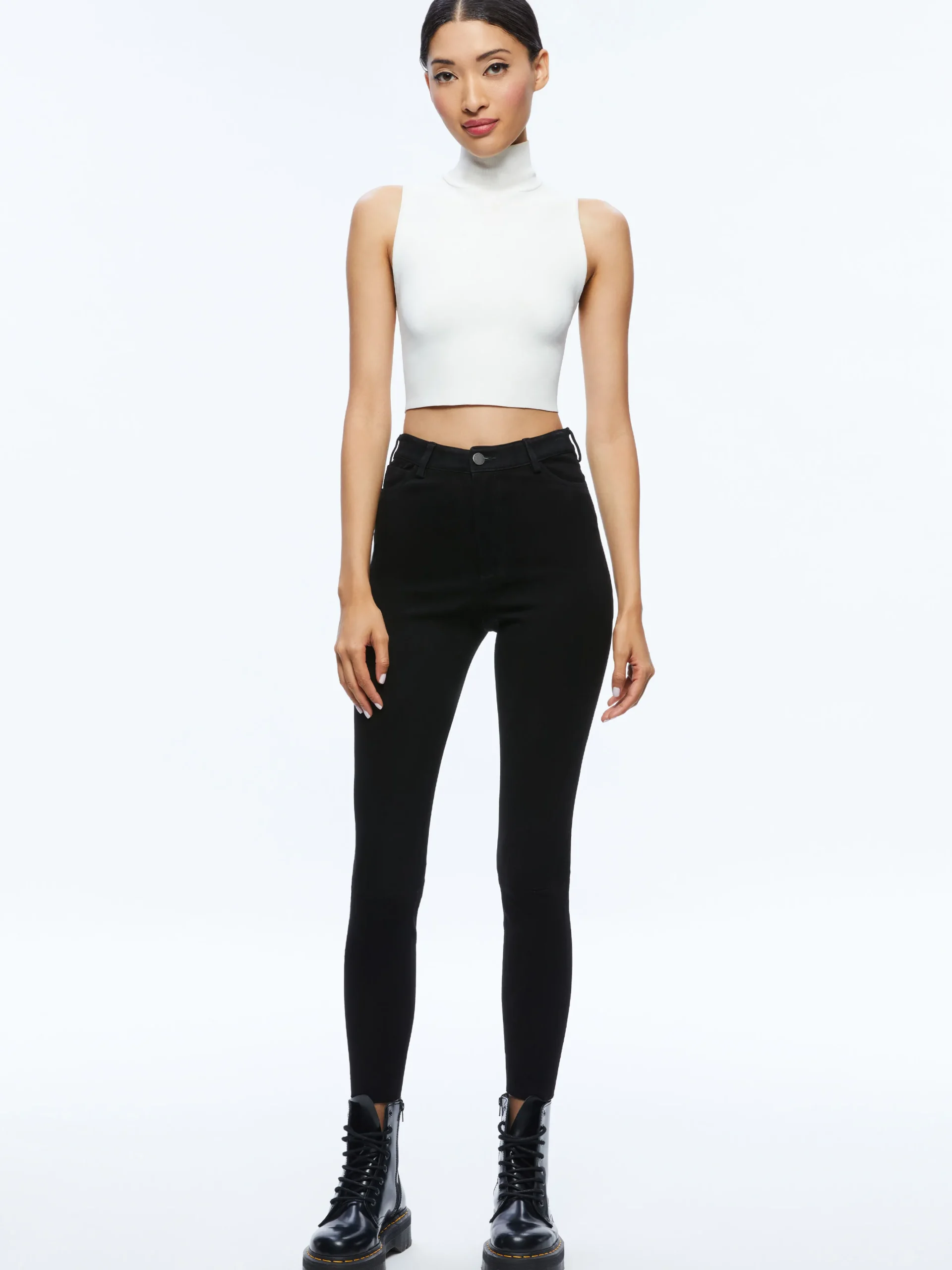 MIKAH SINGLE BUTTON SUEDE PANT