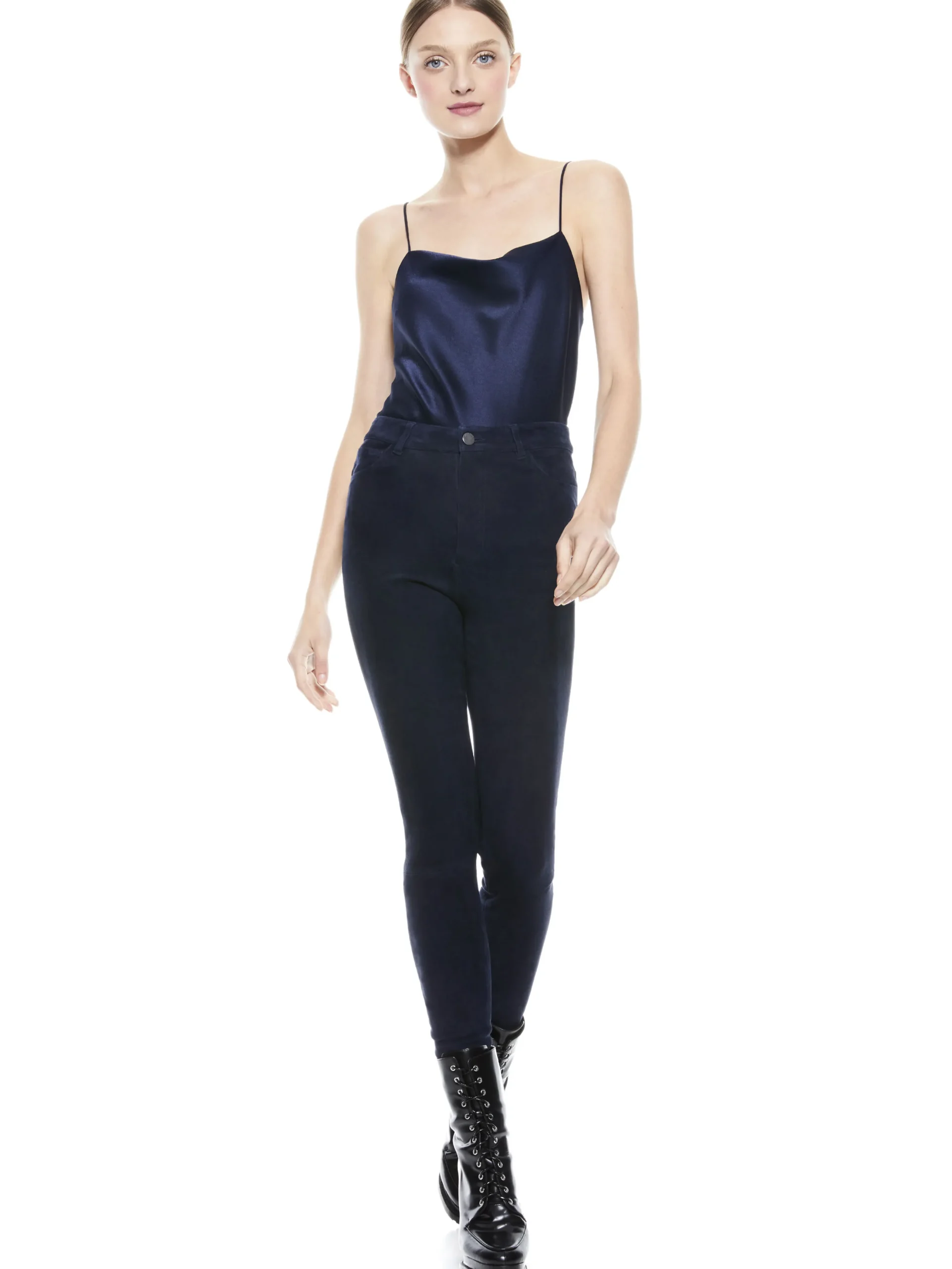 MIKAH SINGLE BUTTON SUEDE PANT