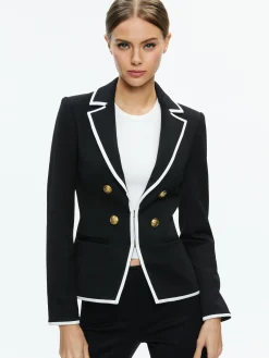 MYA CONTRAST PIPING FITTED BLAZER + PRINCESS CONTRAST PIPING PANT