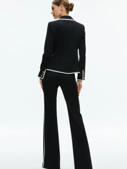 MYA CONTRAST PIPING FITTED BLAZER + PRINCESS CONTRAST PIPING PANT
