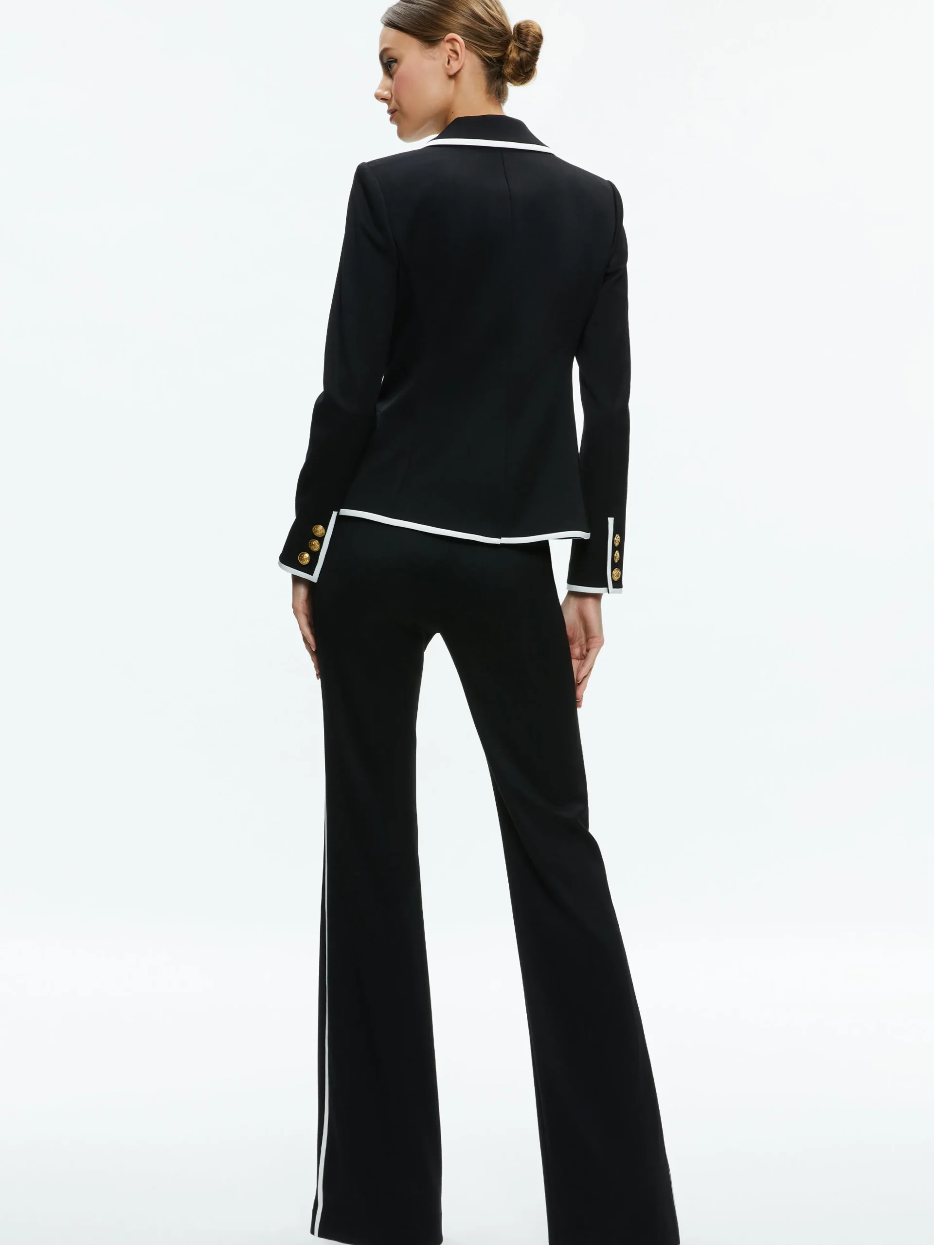 MYA CONTRAST PIPING FITTED BLAZER + PRINCESS CONTRAST PIPING PANT