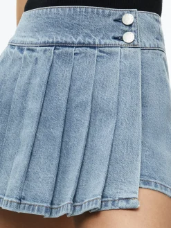 NOAH DENIM PLEATED SKORT