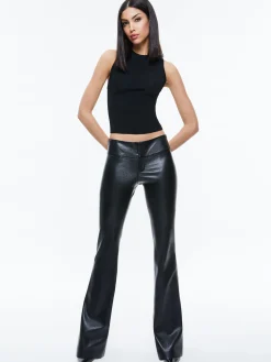 OLIVIA VEGAN LEATHER BOOTCUT PANT