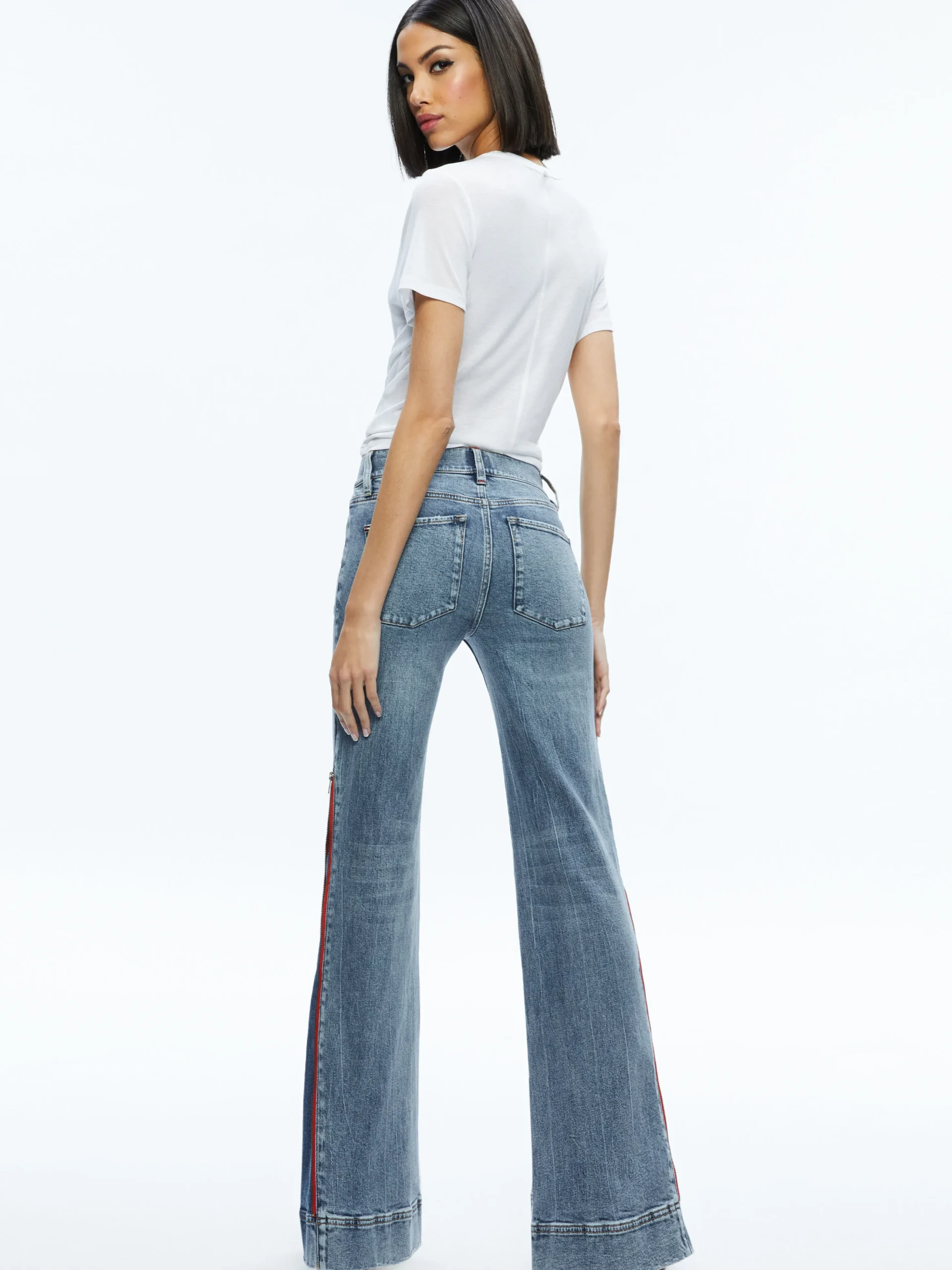 REY SIDE ZIPPER WIDE LEG JEAN